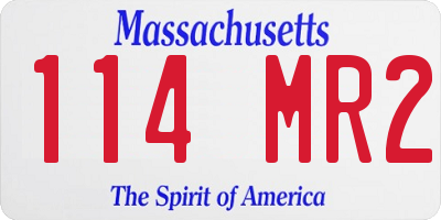 MA license plate 114MR2