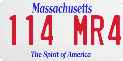 MA license plate 114MR4