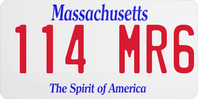 MA license plate 114MR6