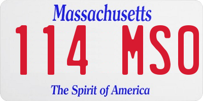 MA license plate 114MS0