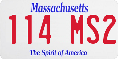 MA license plate 114MS2