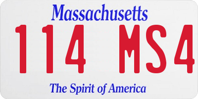 MA license plate 114MS4
