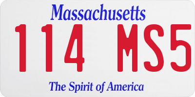 MA license plate 114MS5