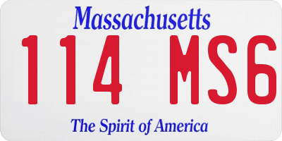 MA license plate 114MS6