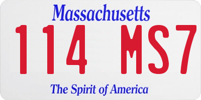 MA license plate 114MS7