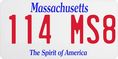 MA license plate 114MS8