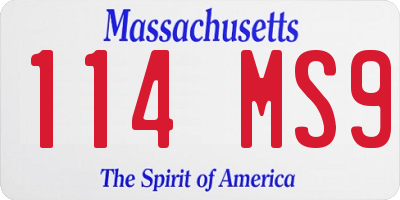 MA license plate 114MS9