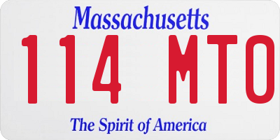 MA license plate 114MT0