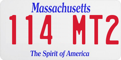 MA license plate 114MT2