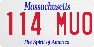 MA license plate 114MU0