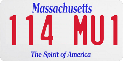 MA license plate 114MU1