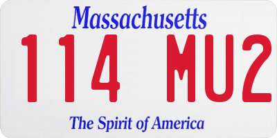 MA license plate 114MU2