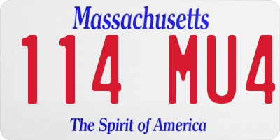 MA license plate 114MU4