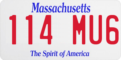 MA license plate 114MU6