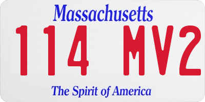 MA license plate 114MV2