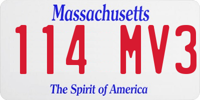 MA license plate 114MV3