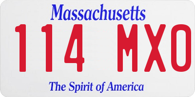 MA license plate 114MX0