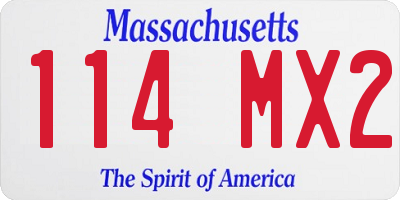 MA license plate 114MX2