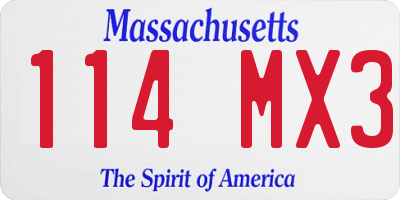 MA license plate 114MX3