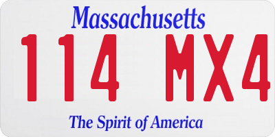 MA license plate 114MX4