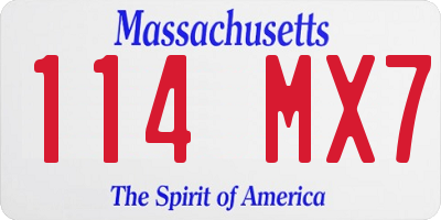 MA license plate 114MX7
