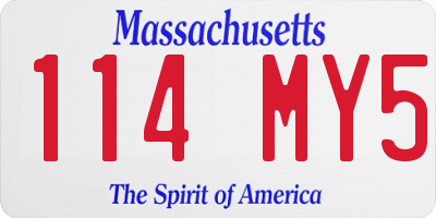 MA license plate 114MY5