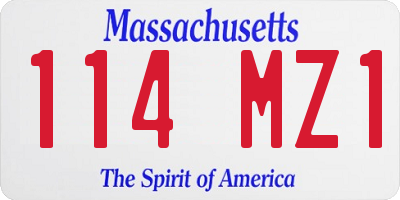 MA license plate 114MZ1