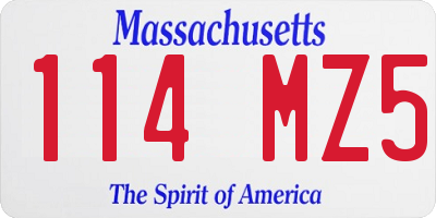 MA license plate 114MZ5