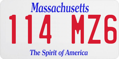 MA license plate 114MZ6