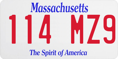 MA license plate 114MZ9