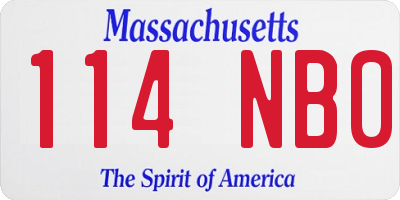 MA license plate 114NB0