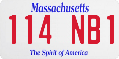 MA license plate 114NB1