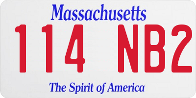 MA license plate 114NB2