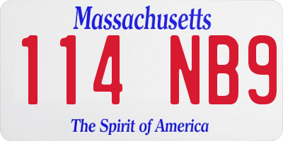 MA license plate 114NB9