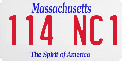 MA license plate 114NC1