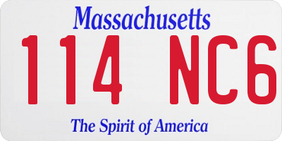 MA license plate 114NC6