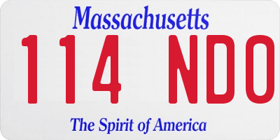 MA license plate 114ND0