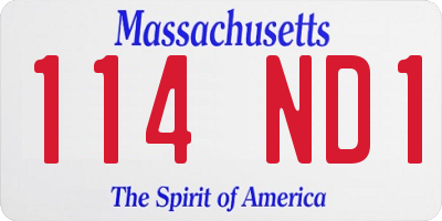 MA license plate 114ND1