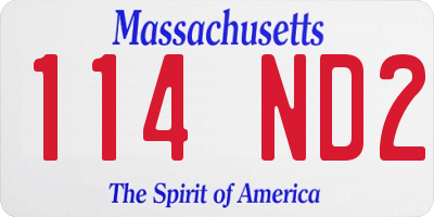 MA license plate 114ND2