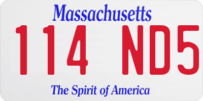 MA license plate 114ND5
