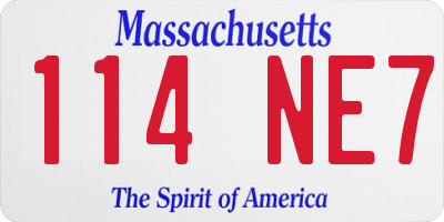 MA license plate 114NE7