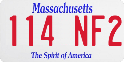 MA license plate 114NF2