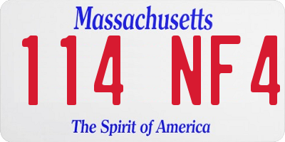 MA license plate 114NF4