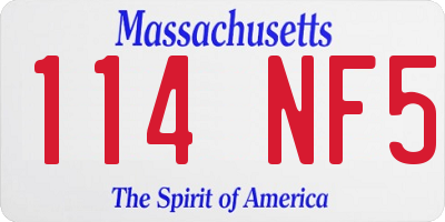 MA license plate 114NF5