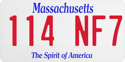 MA license plate 114NF7