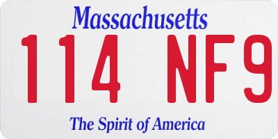MA license plate 114NF9