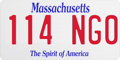 MA license plate 114NG0