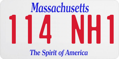 MA license plate 114NH1