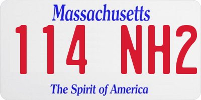 MA license plate 114NH2