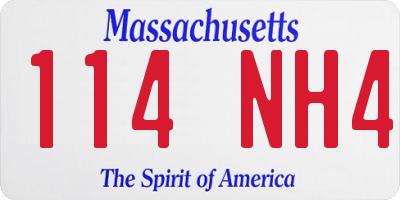 MA license plate 114NH4